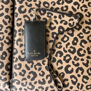Kate Spade staci card case lanyard
saffiano